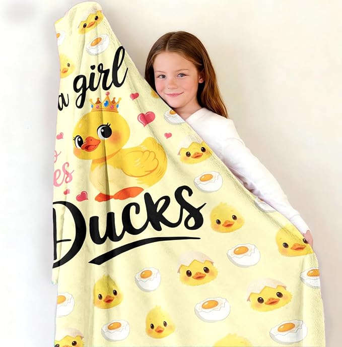 Duck Blanket Gifts for Duck Lovers Soft Flannel Ducks Throw Blanket Room Decor Merch Stuff for Girl Women 50"X40"