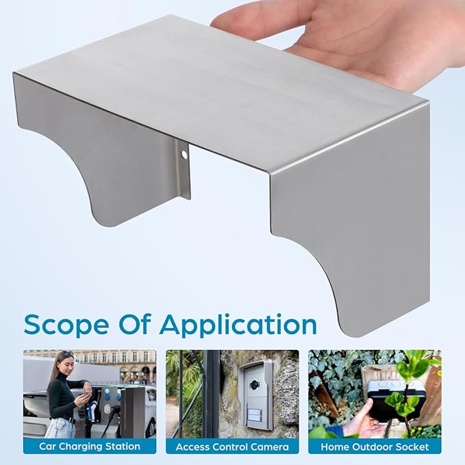 Homoyoyo Outlet Box Protection Cap Power Supply Outdoor Wireless Housing Cover Electrical Box Splash Proof Shell Rainproof Cover Plate Protector Socket Socket Electric Car Metal 7.86X4.72X4IN