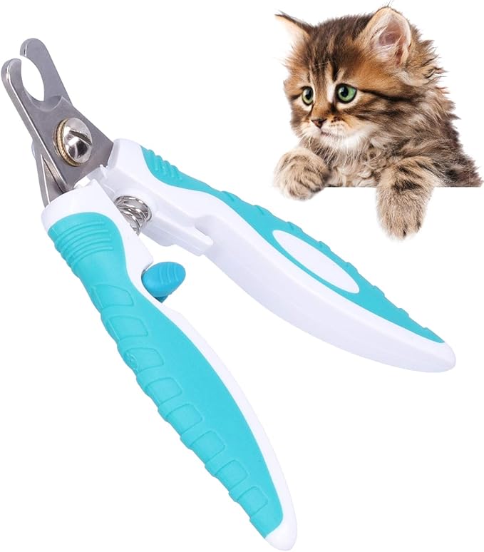 Cat Nail Clipper, Stainless Steel Cat Dog Animal Claw Trimmer Cutter Grooming Tool, Cat Claw Trimmer Cat Scissors Pet Nail Clippers for Cats Kitten Puppy Rabbit Bird Ferret