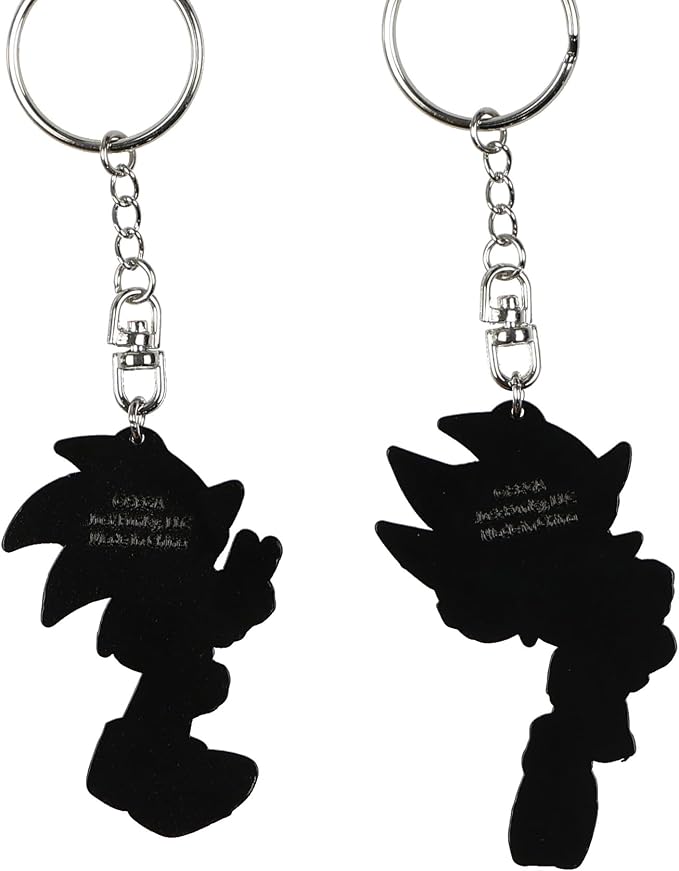 JUST FUNKY Sonic and Shadow Keychain Set 2 Pack Enamel Metal Sonic the Hedgehog Beaded Accessory