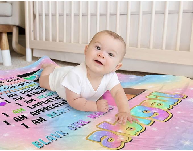 Customized Blankets with Name, African Style Blanket Custom Blanket Plush Flannel, Soft Personalized Name Throw Blanket Gifts for Boys Girls Birthday