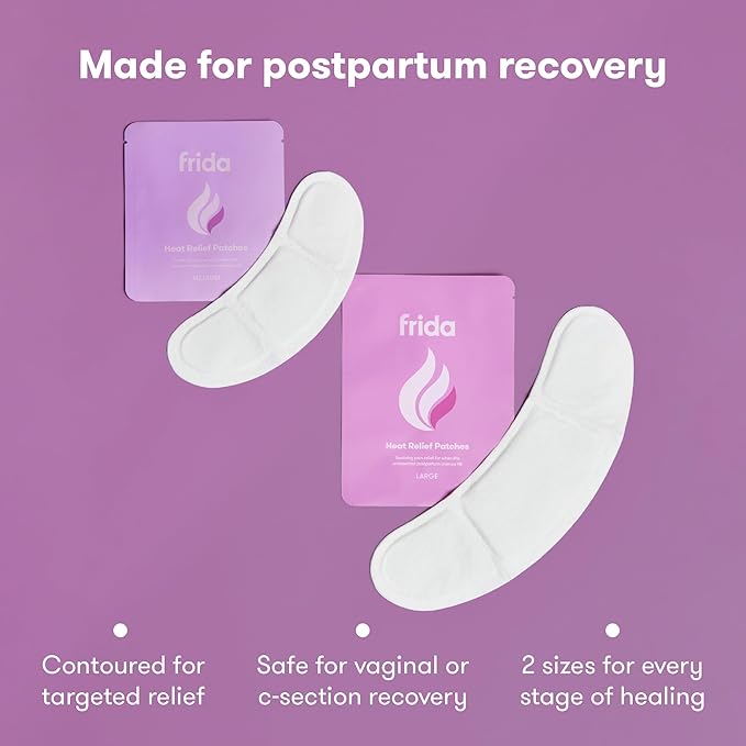 Frida Mom Uterine Recovery Patches, Heating Pad for After Birth Comfort, 8-Hours of Non-Medicated Heat Relief for Menstrual Cramping, Postpartum Essentials for New Moms, 6ct