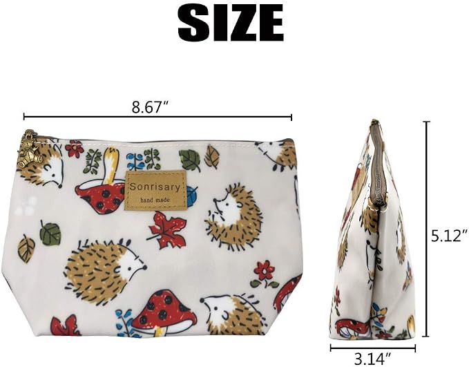 Hunger Hedgehog Print Make-Up Cosmetic Bag Carry Case, 14 Patterns (P1141702)