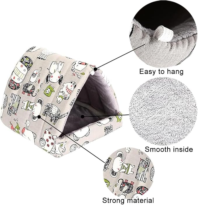 Guinea Pig Hideout Cozy Cotton Washable Tent for Small Animals | Hamster Bed, Portable House Cage Accessories Bunny Hedgehog Mouse Chinchillas Ferrets Bearded Dragons Rats (6.8"x7.4")