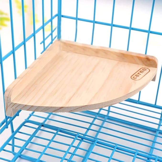 Litewoo Bird Perch Corner Platform Stand Shelf for Parrot Parakeet Cage | Natural wood, corner-mount design saves space, smooth polished safe for bird feet, for small-medium birds/budgie/cockatiel