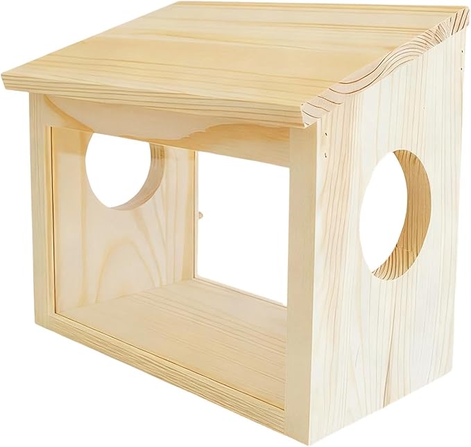 Hamster House Animal Habitat Exploration, Fun, Play Area Visible Digging Box for Hamsters Wooden Rat House for Lemmings Mice