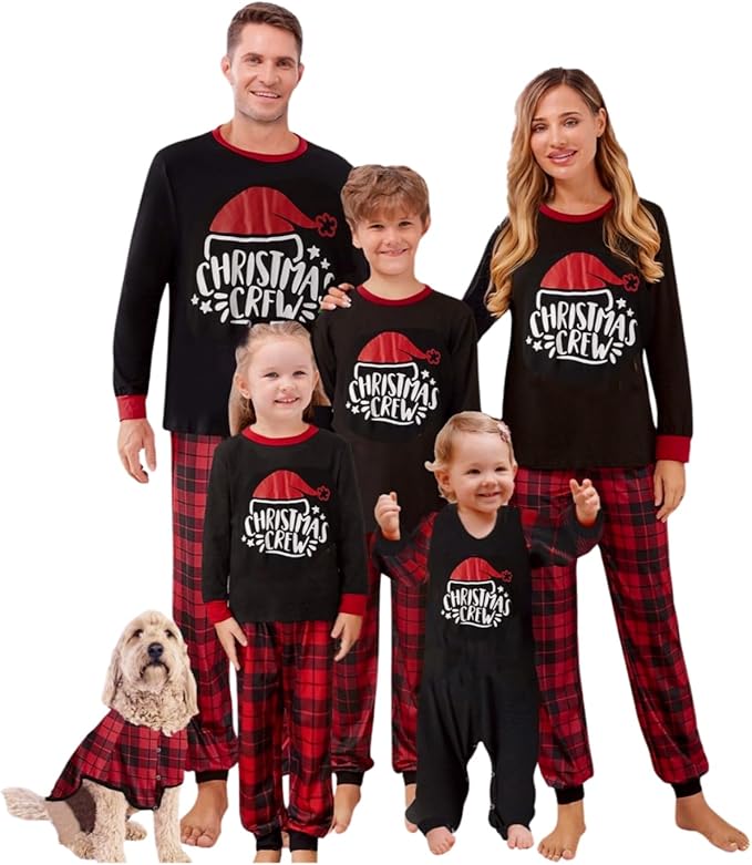 Matching Family Christmas Pajamas Set Elk/Tree/Plaid Holiday Sleepwear Xmas Family Jammies