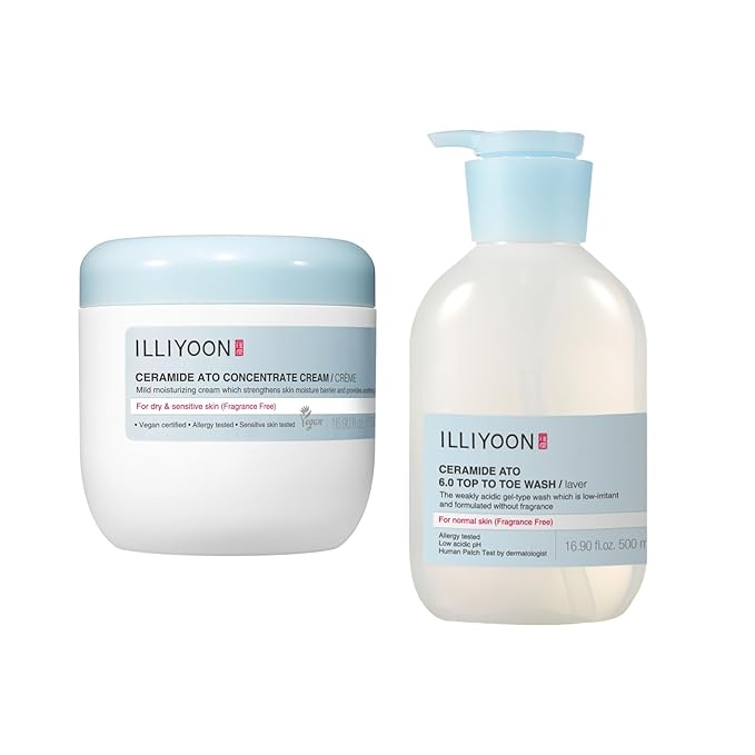 Illiyoon ATO Top To Toe Wash 16.9 Fl Oz with ATO Cream 16.9 Fl Oz