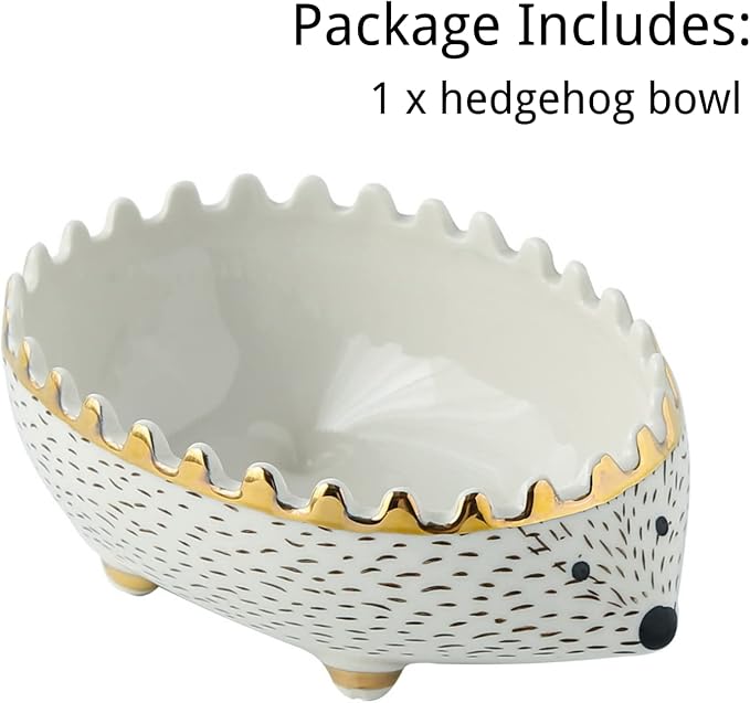 Hedgehog Bowl - Ceramic Small Animal Food Bowl Water Dish Feeder Chew Resistant Prevent Tipping for Hedgehog Hamster Sugar Glider Rat Gerbil Mice Small Animal Cage Accessories (Hedgehog Shape)
