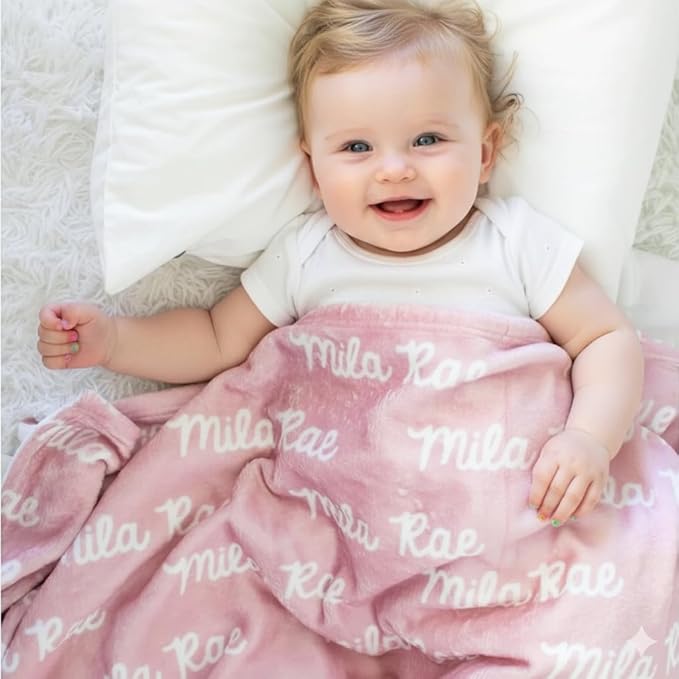 Ship Next Day,Custom Blanket with Name,Personalized Blankets for Kids,Customized Fleece Throw Blanket Christmas Blanket Gifts for Daughter Son