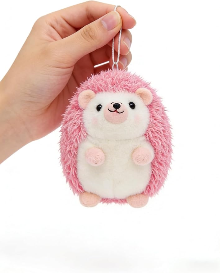 Cute Hedgehog Plush Keychain Bag Pendant, 3.93 x 3.93 Inches, Adult Accessory