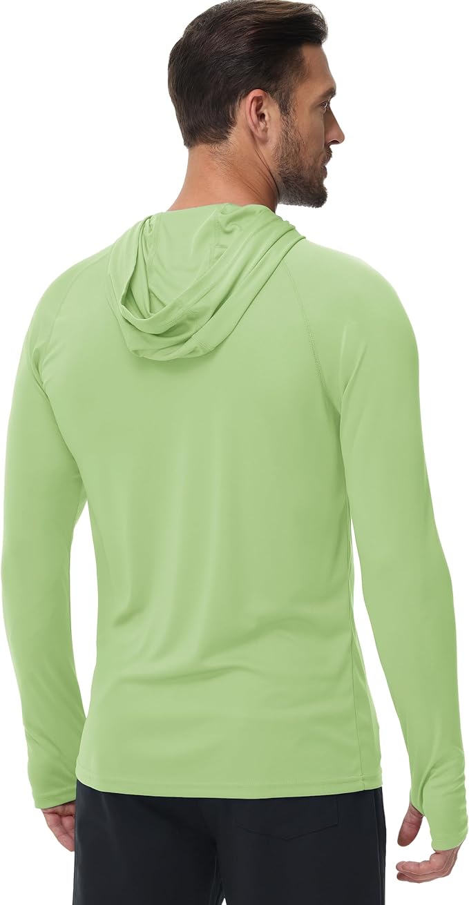 Boladeci Men's UPF 50+ Sun Protection Lightweight Hoodie Shirts Long Sleeve Fishing Shirt SPF UV Hiking Swim