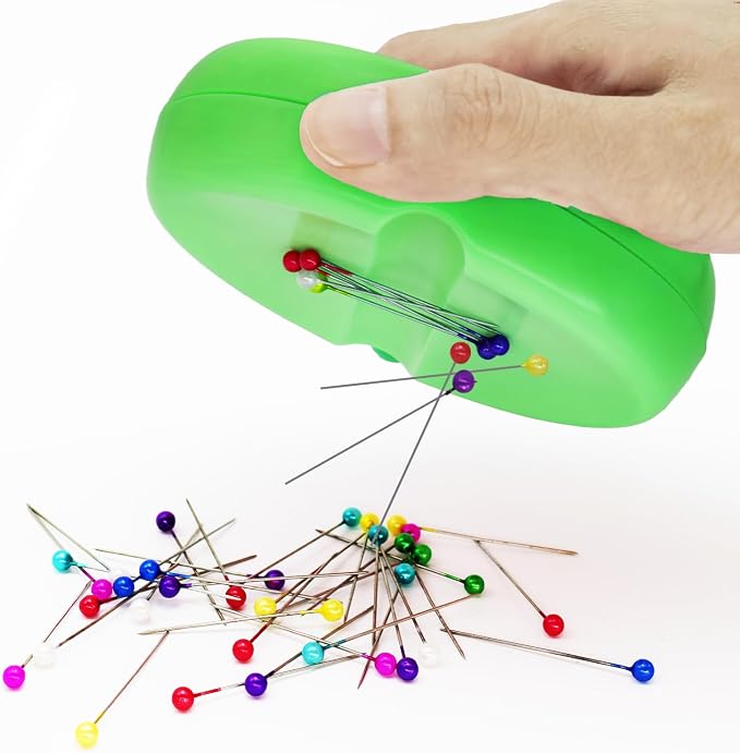 Sizobi Magnetic Pin Holder, 2.8" x 4", 130-Piece, Green (for Sewing, Quilting Pins, Nails, Screws, Hair Pins, Paper Clips)