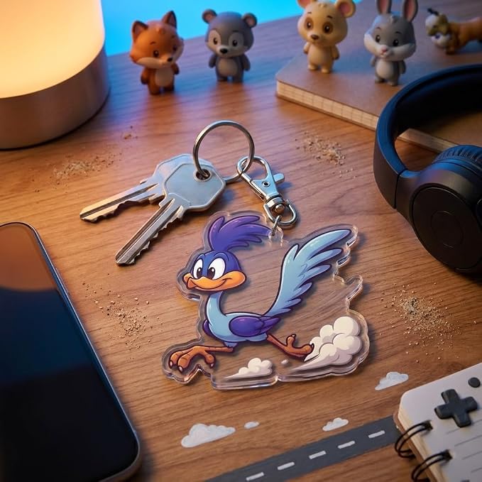 PumpCar Acrylic Keychain Double-Sided Charm Key Ring with Metal Clip Backpack Charm Bag and Car Key Accessory Collectible