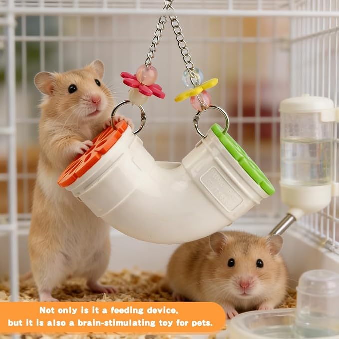 Mouse Rat' Enrichment Toys, Rat' Foraging Toy, Interactive Treat Dispenser Slow Feeder Hanging Fancy Mice Cage Accessories for Ra-ts Guinea Pig Small Pet, Wide Opening (Random)