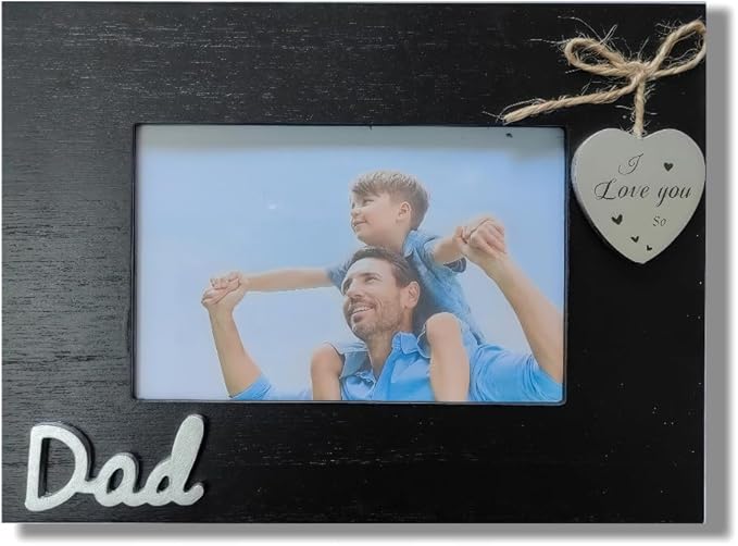 Dad Picture Frame Saying I Love You so,Father Day Gift,Dad Birthday Gifts from Daughter and Son, Father Photo Frame 4x6 (Dad Horizontal)