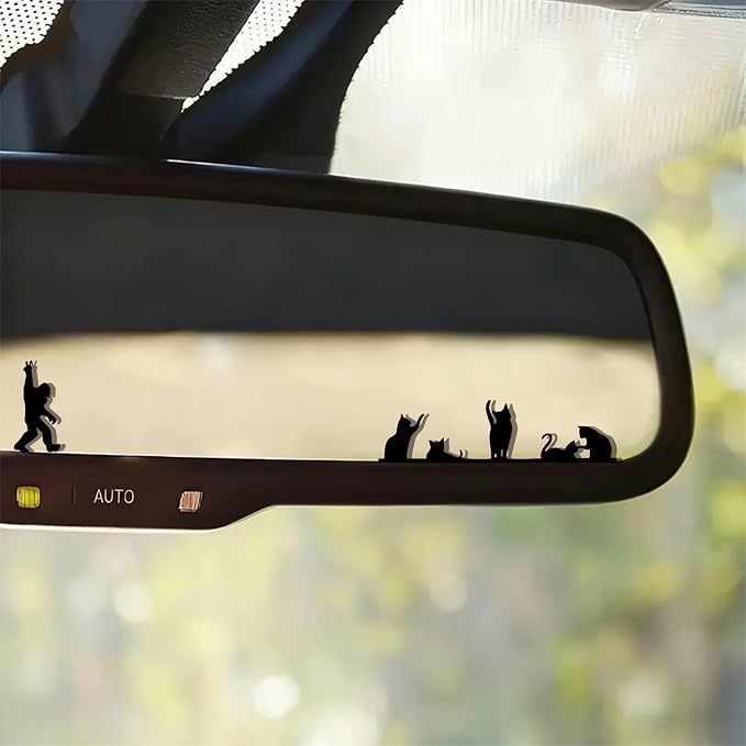 2Pack Mushroom Frog Car Vinyl Sticker and Decal for Rear View Mirror | Cute Mushroom Frog Mirror Sticker Waterproof,Car Accessories Decor,Frog Gifts for Women Men,Laptop Bathroom Mirror