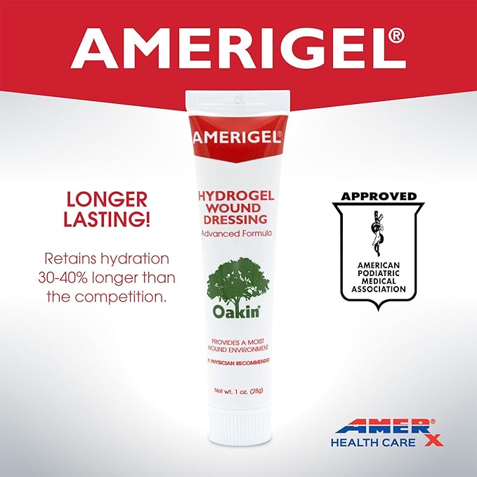 AMERIGEL Hydrogel Wound Dressing (3 oz.) - Provides Moisture-Rich Healing Environment for Dry Wounds