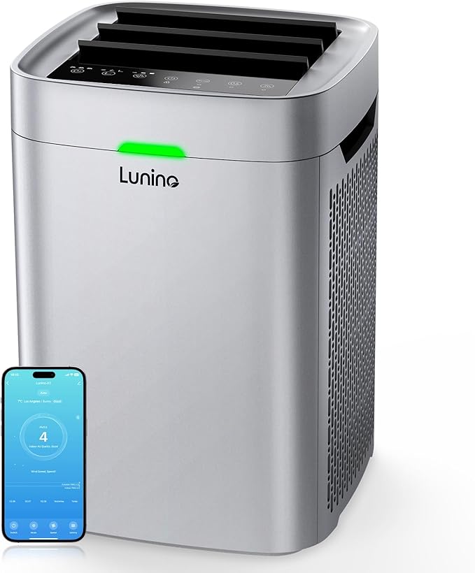 Air Purifiers for Home Large Room Up to 2600 Ft², Double-Sided HEPA Air Purifier with Smart WiFi, Washable Pre-Filter, PM 2.5 Air Quality Monitor, Fan Mode for Pets Hair, Smoke, Pollen, Sliver