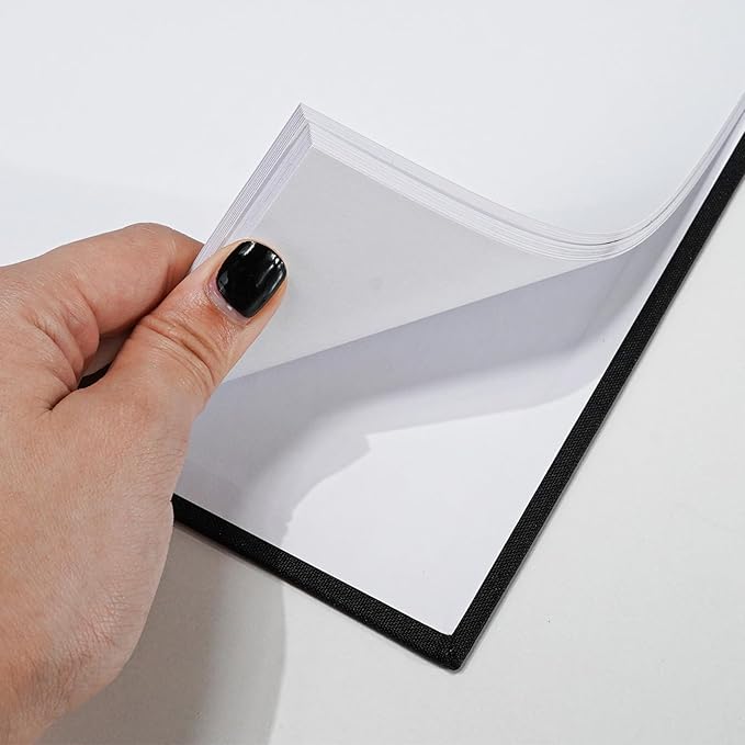 10x10 Inch Scrapbook DIY Photo Album Linen Cover Hardcover White Pages 40 Sheets Small Scrap Memory Book Black