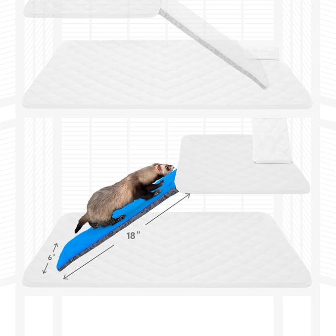 Paw Inspired Fitted Fleece Ramp Cover for Critter Nation Cage, Blue | Ladder Liner for Ferret Nation/Critter Nation Cage, For Ferrets, Rats, Chinchillas, Hedgehogs, Small Animals, Pets