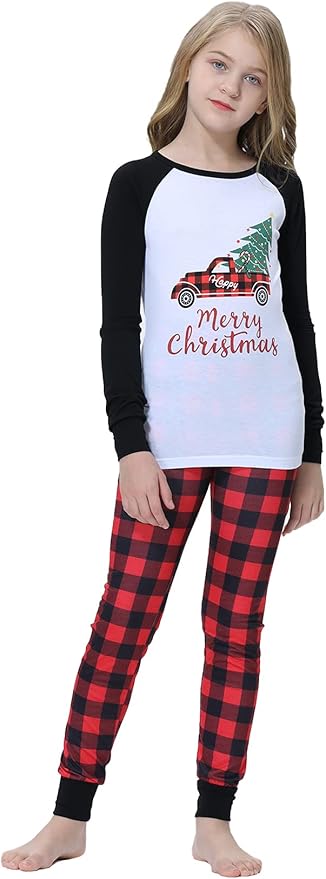 YIJIU Christmas Pajamas Cute Deer Print Long Sleeve Totem PJS Set