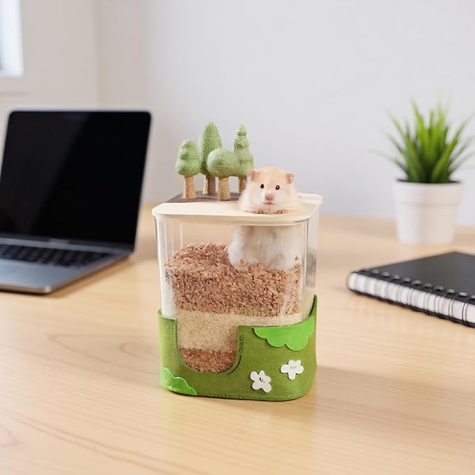 Hamster Bathing Sand Box Clear Raised Hamster Toy Stress Reduction | Small Animal Shelter Training Observation Projects Playpen Activities for Animal Lovers Living Room Bedroom Study