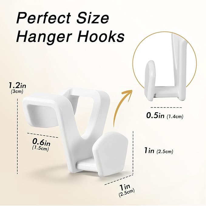 HOUSE DAY Space Saving Hangers 100 Pack, Clothes Hanger Connector Hooks, Heavy Duty Closet Space Saver, Small Space Solutions, Cascading Dorm Room Closet Organizer and Storage - White