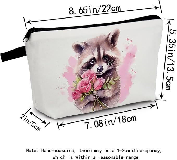 Raccoon Makeup Bag for Women Travel Cosmetic Organizer Bag Teacher Appreciation Gifts Small Zipper Toiletry Bag