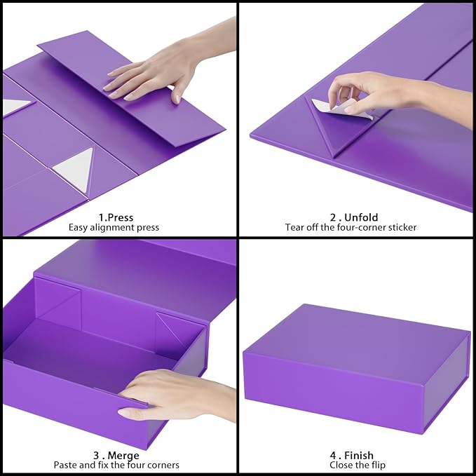 Purple Gift Boxes 11.9" x 8.5" x 3.3" with Magnetic Closure Lid Gift Box for Presents,Bridesmaid Gifts Boxe,Cute Boxes,Birthday Gift Box,Luxury for Gift Packaging, Magnetic Gift Boxe for Wrapping Gifts
