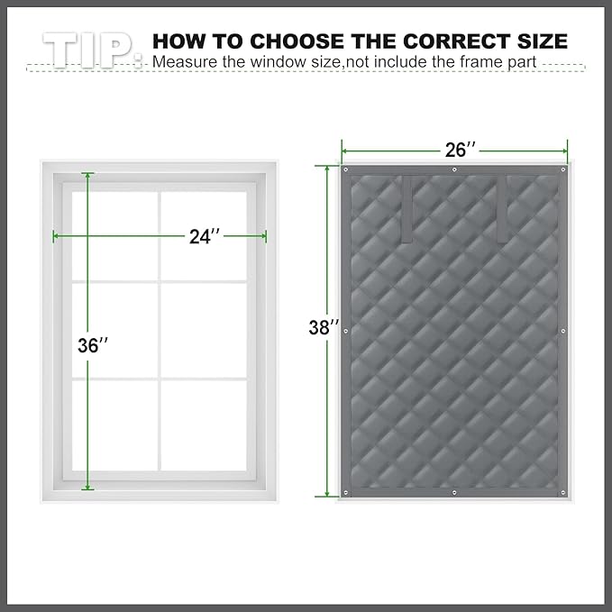 AGHIG Thermal Window Cover for Winter, 24" X 36" Window Insulation Kit, Oxford Cloth Cotton Layer Window Covers for Winter to Keep Heat, Window Insulation for Winter Save Energy,2 Pack