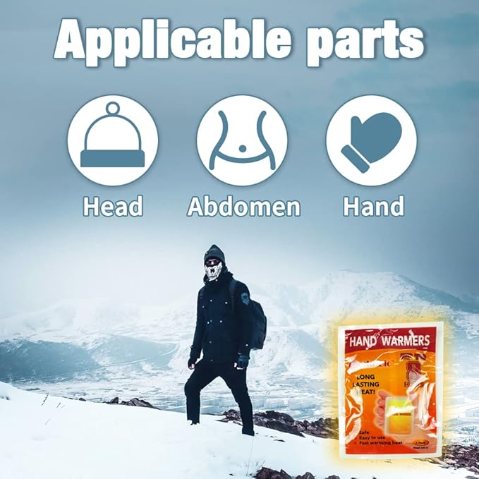 Hand Warmer Heating Pads, Air Activated Hand Warmers Long Lasting Safe Natural Odorless Heat Pack - Up to 8 Hours of Heat - 10 Packs