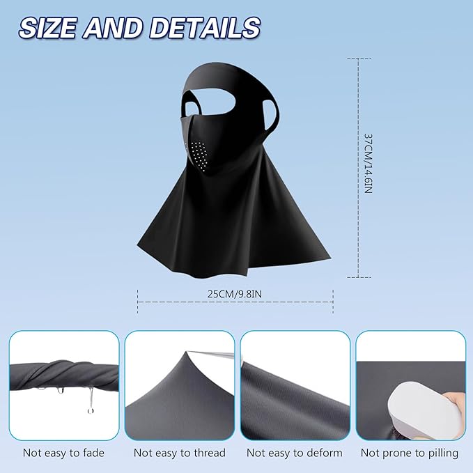 PROUDDEMON Summer Sun Protection Women Face Neck Shield Cover, Sun UV Protection Men Face Neck Bandana