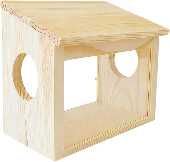 Hamster House Animal Habitat Exploration, Fun, Play Area Visible Digging Box for Hamsters Wooden Rat House for Lemmings Mice