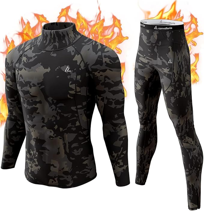 CL convallaria Thermal Underwear Long Johns Set Mens Winter Gift Hunting Gear Sport Base Layer Bottom Top