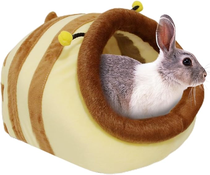 EAEDMY Guinea Pig Bed House & Hideout for Rat Bearded Dragon Hedgehog Ferret to Sleep and Hide, Guinea Pig Cage Accessories Habitat Décor (X-Large, 5.Wasp)