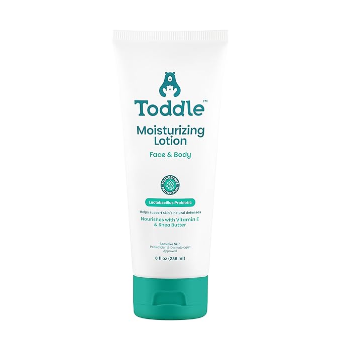 Probiotic Moisturizing Lotion for Face & Body, Eczema & Dry Skin Relief, Fragrance-Free with Vitamin E, Shea Butter for Sensitive Baby & Kids Skin, Pediatrician-Approved, 8oz