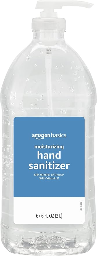 Amazon Basics Hand Sanitizer, Original Scent, Contains 62% Ethyl Alcohol, 67.60 Fl Oz (Pack of 1) (Previously Solimo