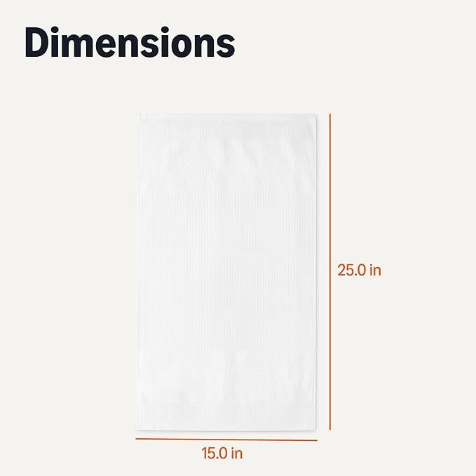 Amazon Basics Organic Cotton Waffle Kitchen Dish Towels - Ultra Absorbent, Quick Drying, Lint-Free, 15 x 25 inches, 6-Pack, White