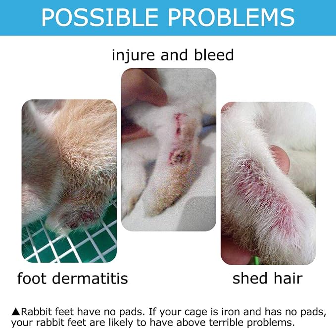kathson Rabbit Cage Mat Floor Plastic Mats Feet Pads for Pet Cats Dogs Bunny Hamster Rat Chinchilla Guinea Pig (4 Pack)