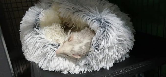 Ferret Bed Cave and Hideouts，Ferret Hideaway Bed Accessories for Cage Ferret Beds and Hideouts (Gray)