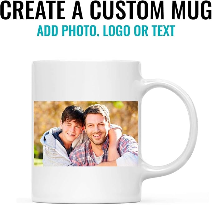 Andaz Press Fully Personalized 11oz. Coffee Mug Gift, Personalized Coffee Mug, Add Picture, Logo, or Text to Our Custom Mugs, 1-Pack, Includes Gift Box