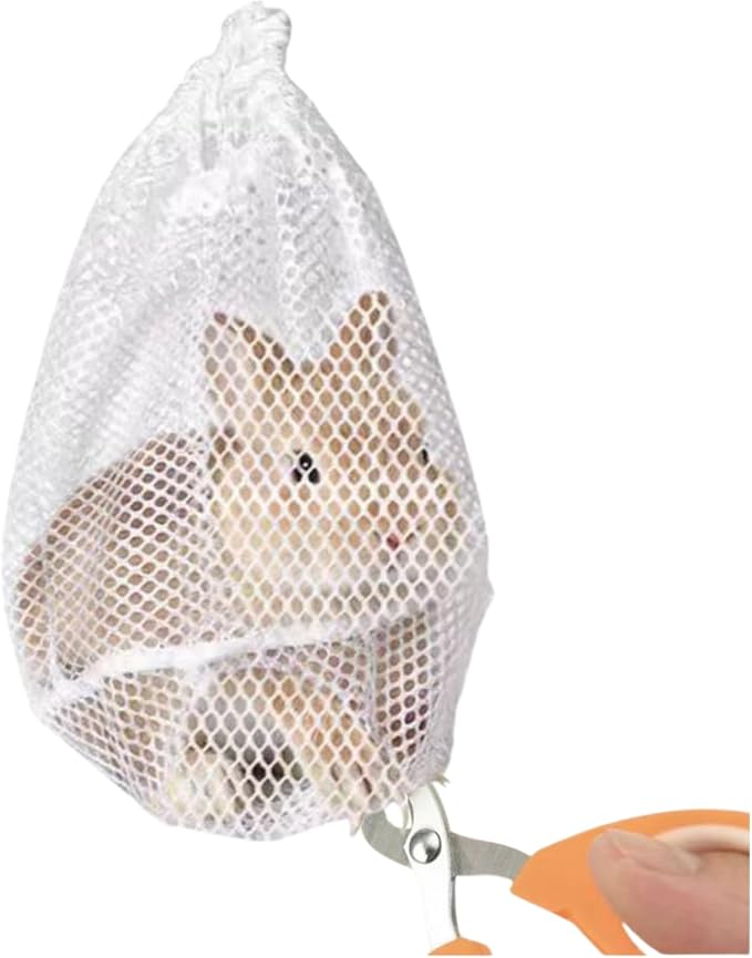 Rabbit Bathing Bag, Bunny Grooming Hammock, Breathable Mesh Anti Scratch Adjustable Grooming Bag for Guinea Pigs, Ferrets, Squirrel, Chinchilla, Kitten, Puppy and Other Small Animals