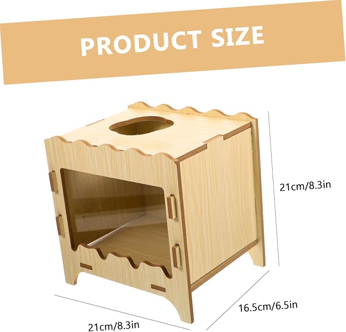 SUPVOX Hamster Digging Box Toy Wooden Nest Thick Bedding Creative Hideout for Small Pets Fun Hamster Plaything for Cage Accessories