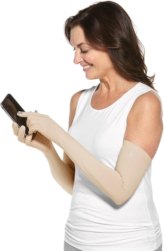 Coolibar Long Full Finger UV Sun Gloves - UPF 50+ Sun Protection - Culebra