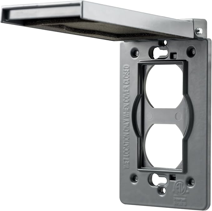 UltraPro Metal Outdoor Electrical Outlet Cover, Heavy Duty Single Gang Outdoor Outlet Cover Weatherproof Enclosure, 82809-T1