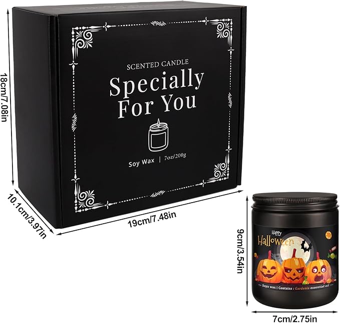 4 Pack 8Oz Halloween Scented Candles for Home Scented Aromatherapy Candles, Soy Wax Autumn Candle Gift Set for Women Men，Home Decoration，Themed Party Decor