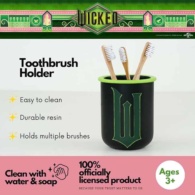 Wicked Toothbrush Holder - Makeup Brushes/Pens Tumbler, (Officially Licensed Product) by Franco