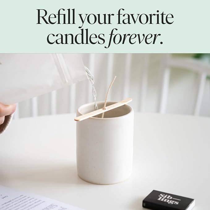 Siblings Essentials, Candle Refill Kit, DIY Candle Kit | No 04: Eucalyptus, Balsam, Wild Berries and No 05: Clove, Lavender, Cedarwood