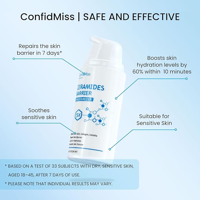 5X Ceramide Barrier Moisturizer Face Cream，With Ceramide Hyaluronic Acid Centella Collagen Hydration Relief Redness Reducing Ultra Repair Cream For All Skin Type Sensitive Skin-#4-1PC